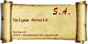 Selyem Arnold névjegykártya